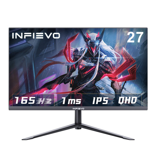 INFIEVO Gaming Monitor 27 Inch QHD 1440P Computer Monitor 165Hz IPS 1ms, FreeSync, Ultra-Thin PC Monitor, VESA Compatible, Tilt Adjustable, Eye Care, HDMI X2 /DP