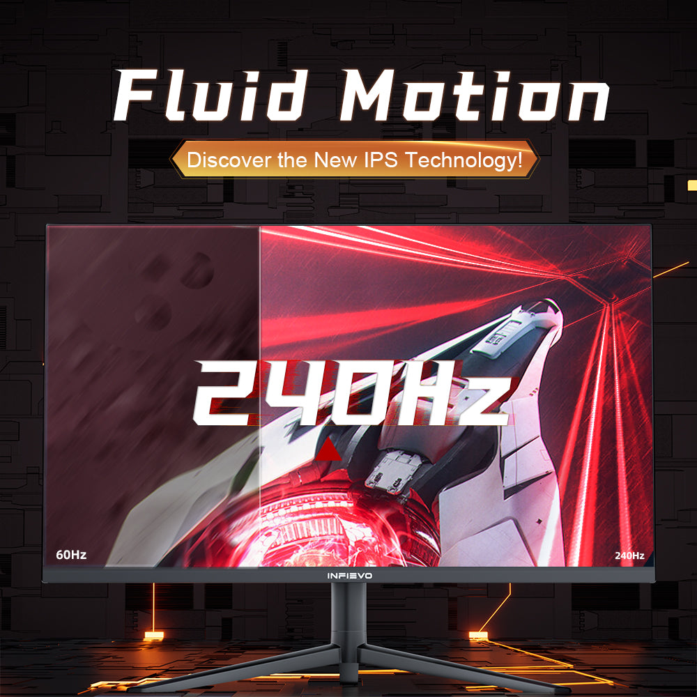 INFIEVO Gaming Monitor 27 Inch QHD 1440P Computer Monitor 240Hz IPS 1ms, FreeSync, Ultra-Thin PC Monitor, VESA Compatible, Liftable and Pivotable Stand, HDMI/DP X2, Eye Care, Built-in Speakers